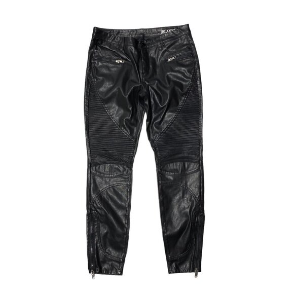 NEW BLANK NYC VEGAN LEATHER MOTO JEANS IN DADDY SODA - Picture 7 of 10